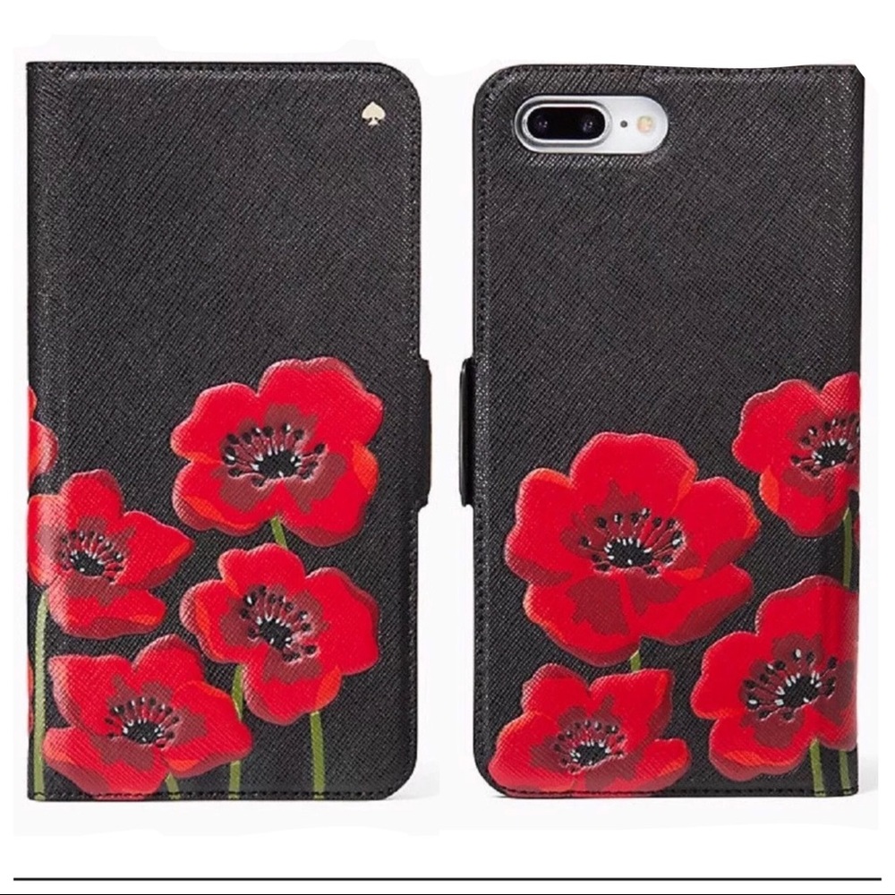 KATE SPADE LARGE POPPIES FOLIO PHONE CASE 7/8 PLUS